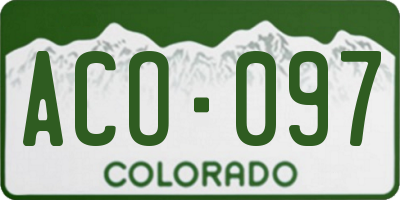 CO license plate ACO097