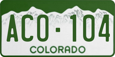 CO license plate ACO104