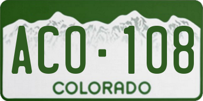 CO license plate ACO108