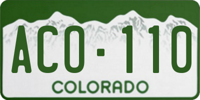 CO license plate ACO110
