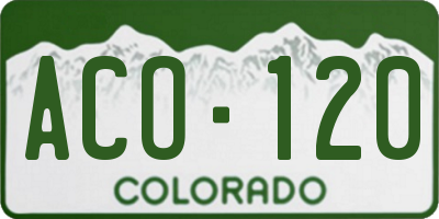 CO license plate ACO120