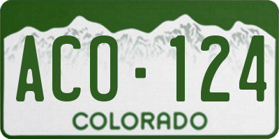 CO license plate ACO124