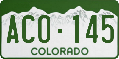 CO license plate ACO145