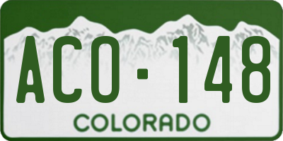 CO license plate ACO148