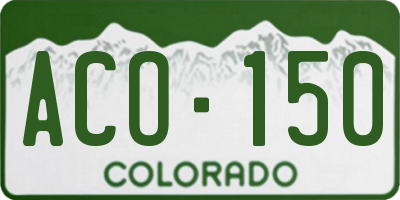 CO license plate ACO150