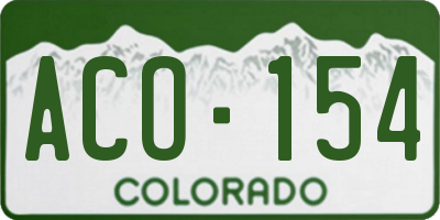 CO license plate ACO154