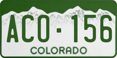 CO license plate ACO156
