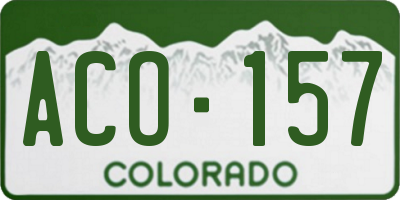 CO license plate ACO157