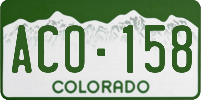 CO license plate ACO158