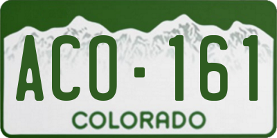 CO license plate ACO161