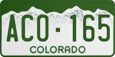 CO license plate ACO165