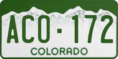 CO license plate ACO172