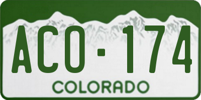 CO license plate ACO174