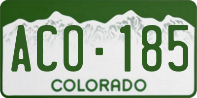 CO license plate ACO185
