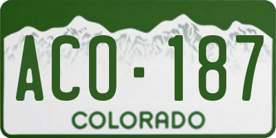 CO license plate ACO187