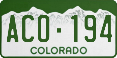 CO license plate ACO194