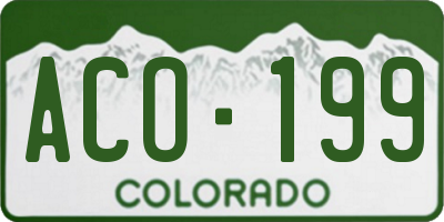 CO license plate ACO199