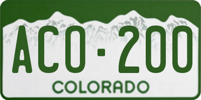 CO license plate ACO200