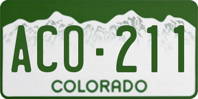 CO license plate ACO211