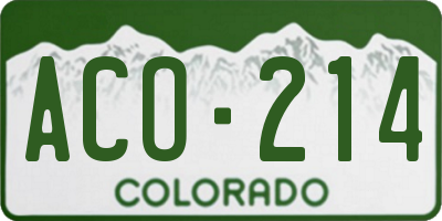CO license plate ACO214