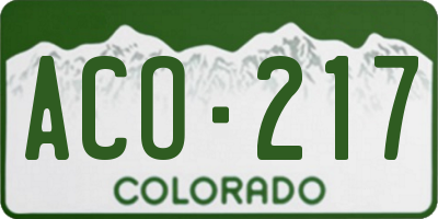 CO license plate ACO217