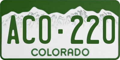 CO license plate ACO220