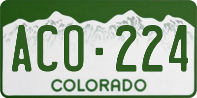 CO license plate ACO224