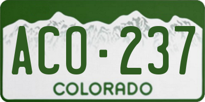 CO license plate ACO237