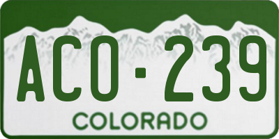 CO license plate ACO239