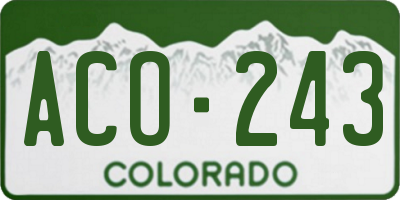 CO license plate ACO243