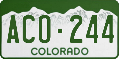 CO license plate ACO244