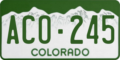 CO license plate ACO245