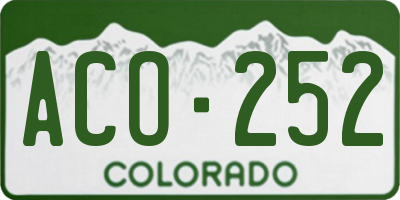CO license plate ACO252