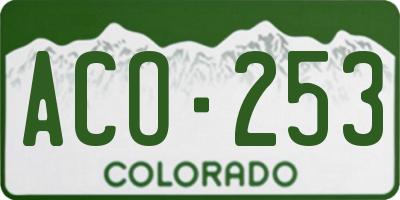 CO license plate ACO253
