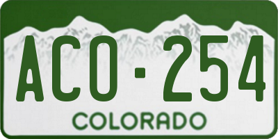 CO license plate ACO254