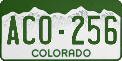 CO license plate ACO256