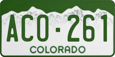 CO license plate ACO261