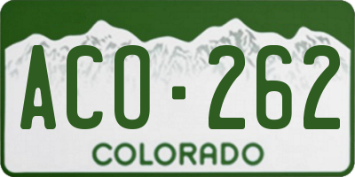 CO license plate ACO262