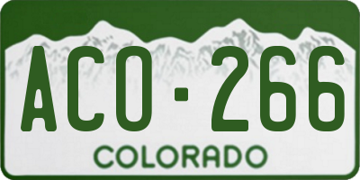 CO license plate ACO266