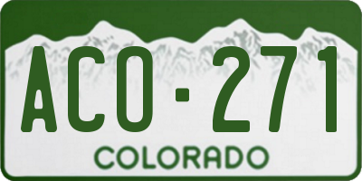 CO license plate ACO271