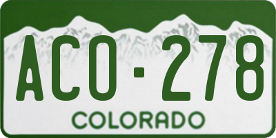 CO license plate ACO278
