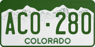 CO license plate ACO280