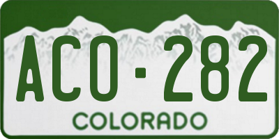 CO license plate ACO282