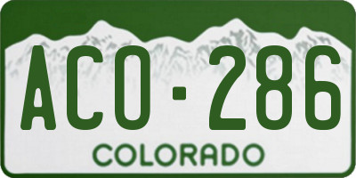 CO license plate ACO286