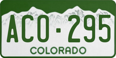 CO license plate ACO295