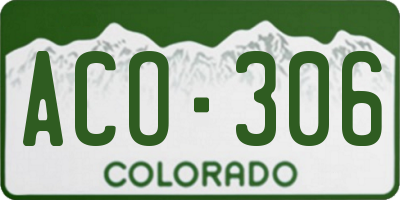 CO license plate ACO306