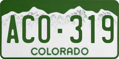 CO license plate ACO319