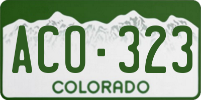 CO license plate ACO323