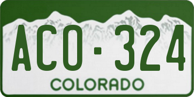 CO license plate ACO324