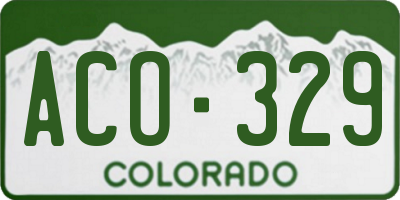 CO license plate ACO329